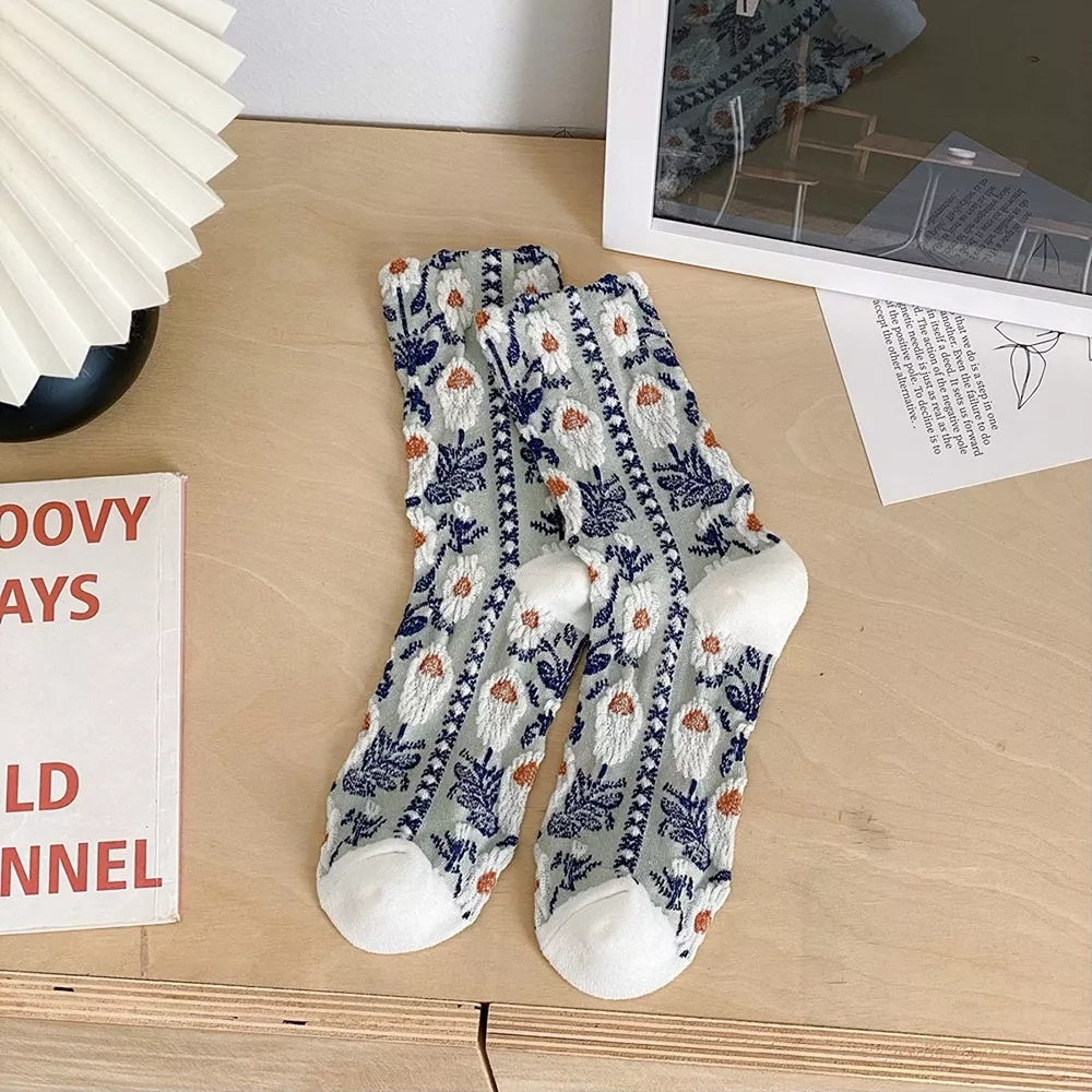 Vintage Jacquard Crew Socks, image 12