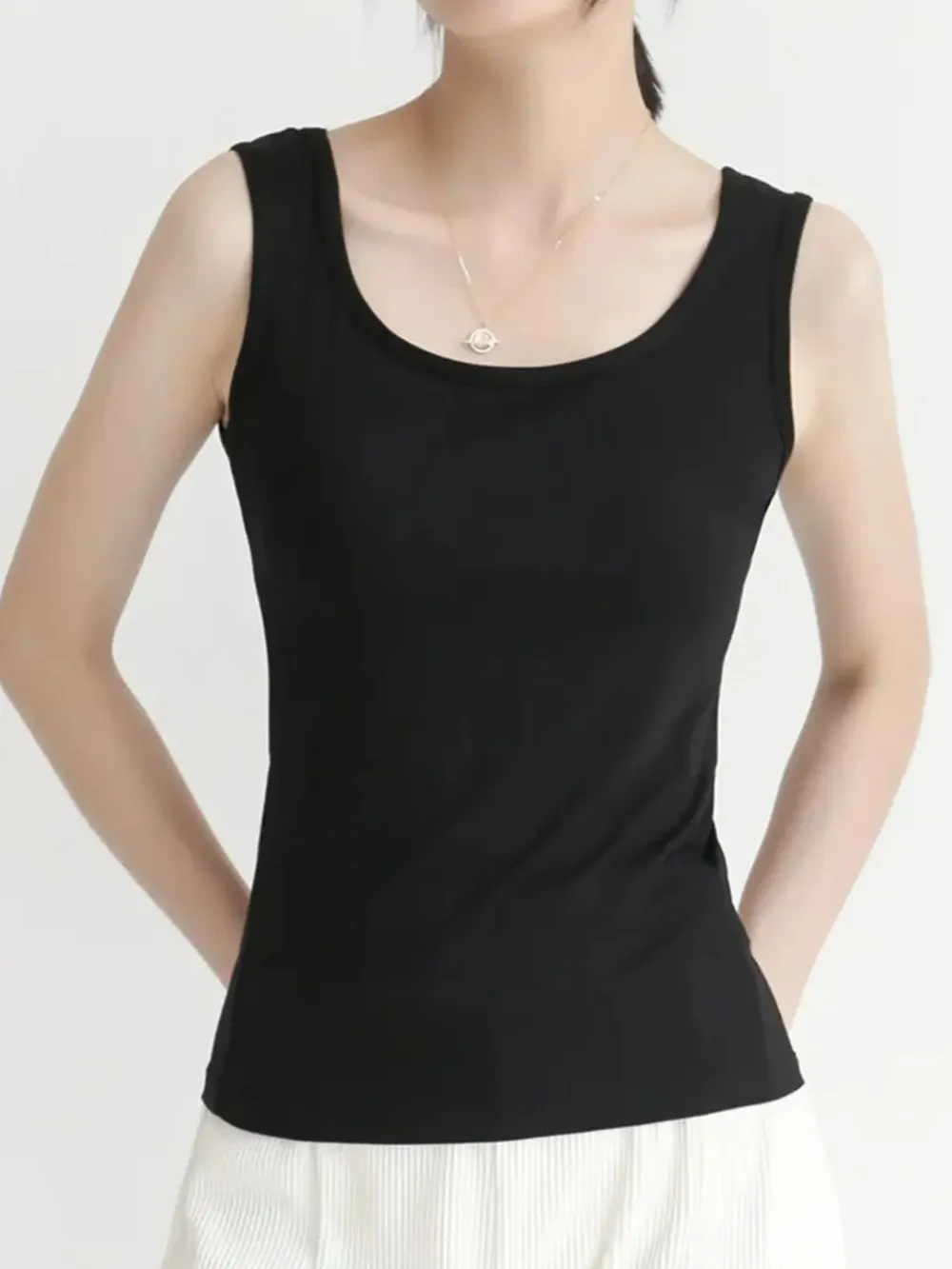 Scoop Neck Wide Strap Tank, image 11