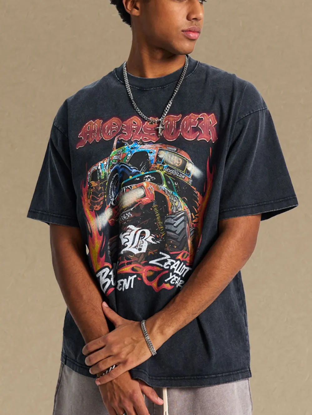 Men's Graphic Round Neck Half Sleeve T-Shirt, image 4