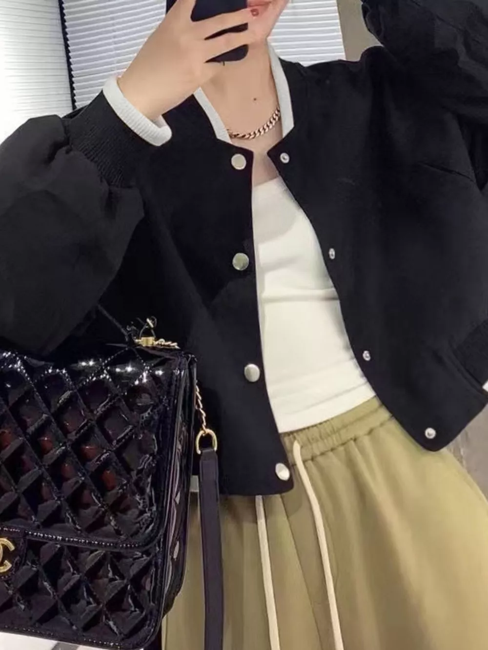 Casual Snap Down Cropped Jacket, image 3