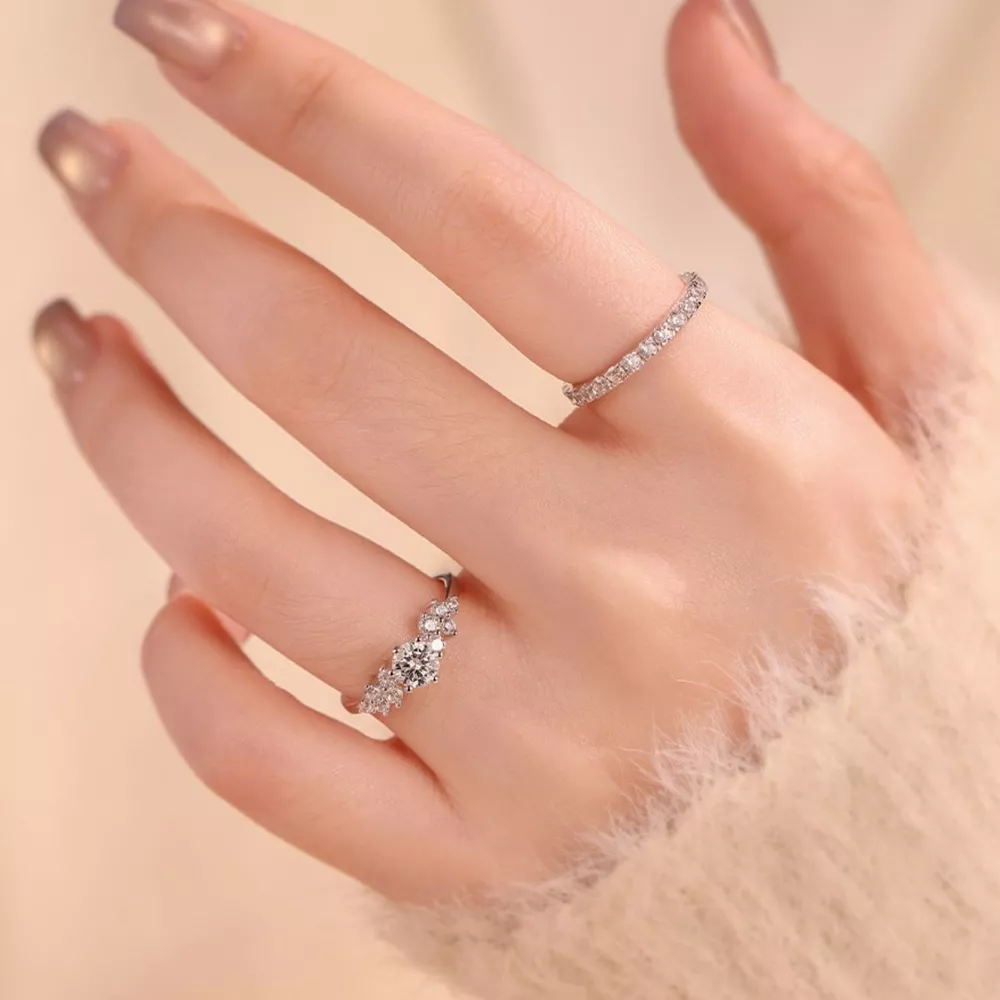 2 Carat Moissanite 925 Sterling Silver Ring, image 2
