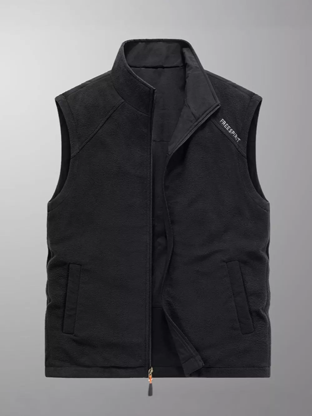 Men's Plus Size Zip Up Fleece Vest, image 5