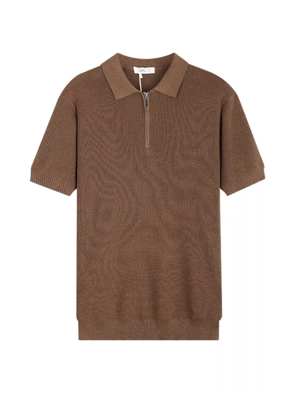 Men's Plus Size Textured Knit Zip-Up Top, image 5
