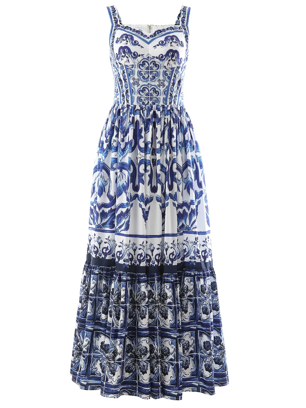 Smocked Printed Wide Strap Dress, image 10