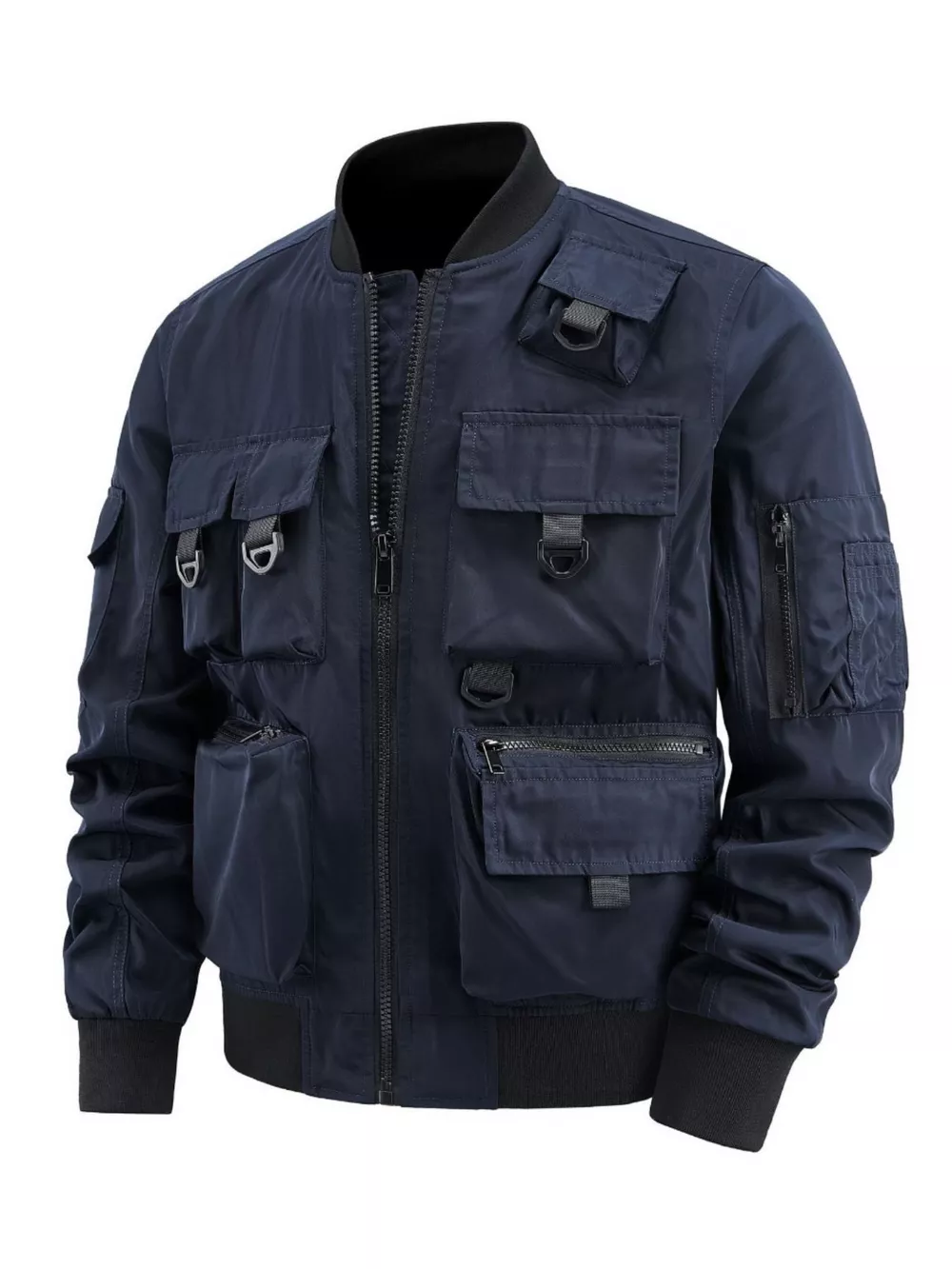Men's Plus Size Multi-Pocket Tactical Bomber Jacket, image 5