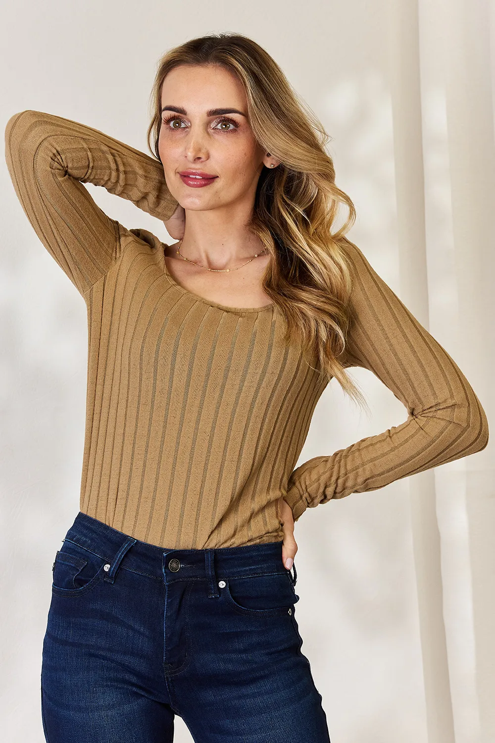 Full Size Ribbed Long Sleeve T-Shirt, image 19
