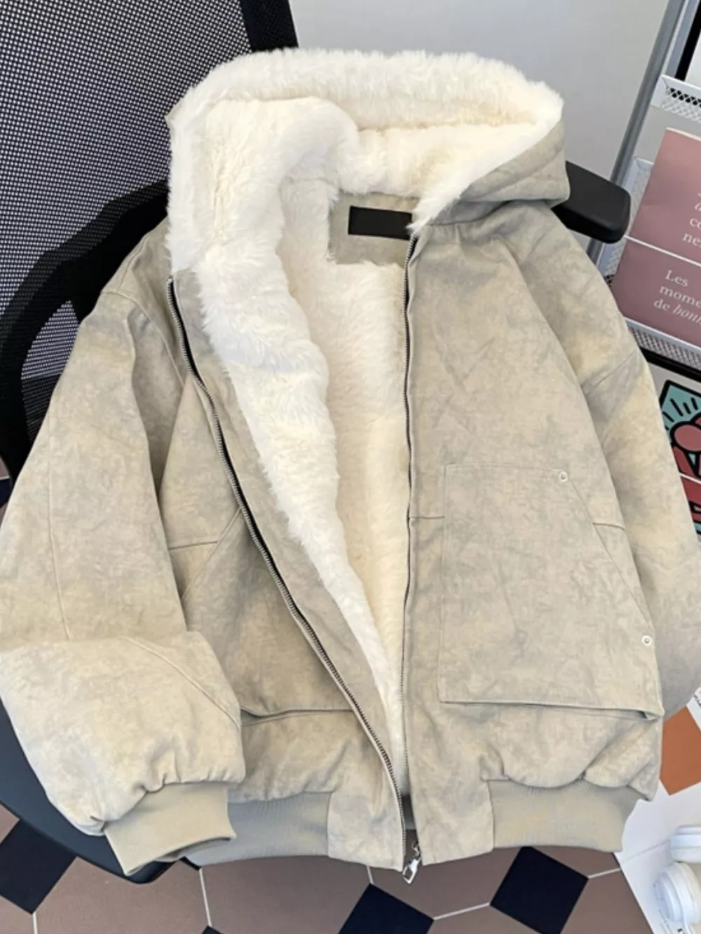 Men's Cozy Sherpa Lined Hooded Jacket, image 3