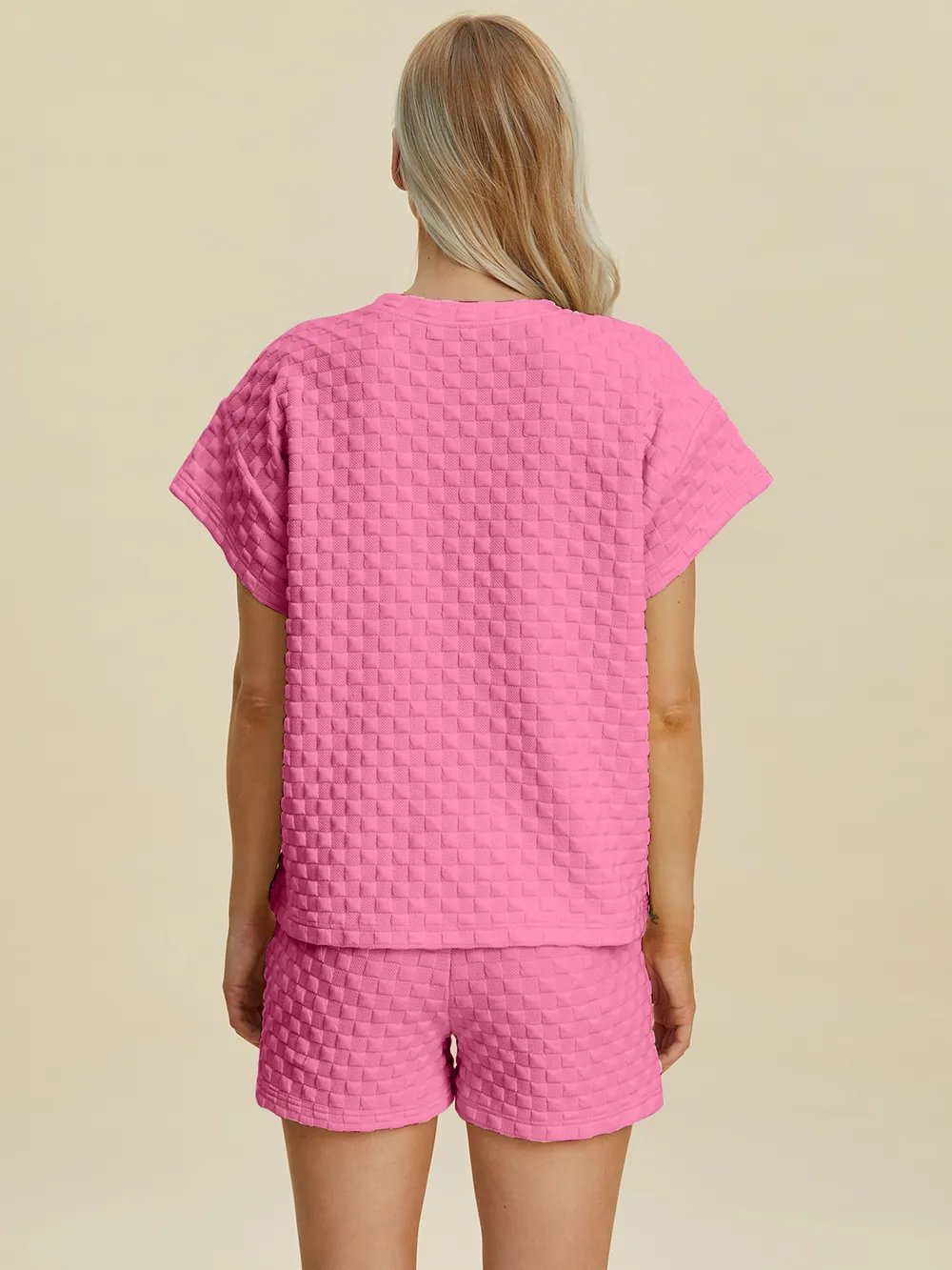 Full Size Texture T-Shirt and Shorts Set, image 17