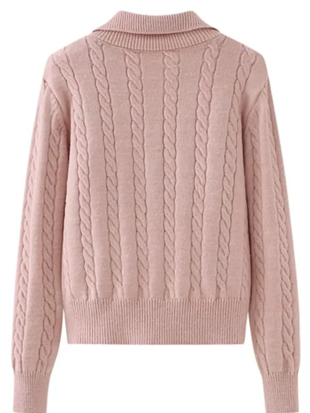 Cable-Knit Half Zip Long Sleeve Sweater, image 18