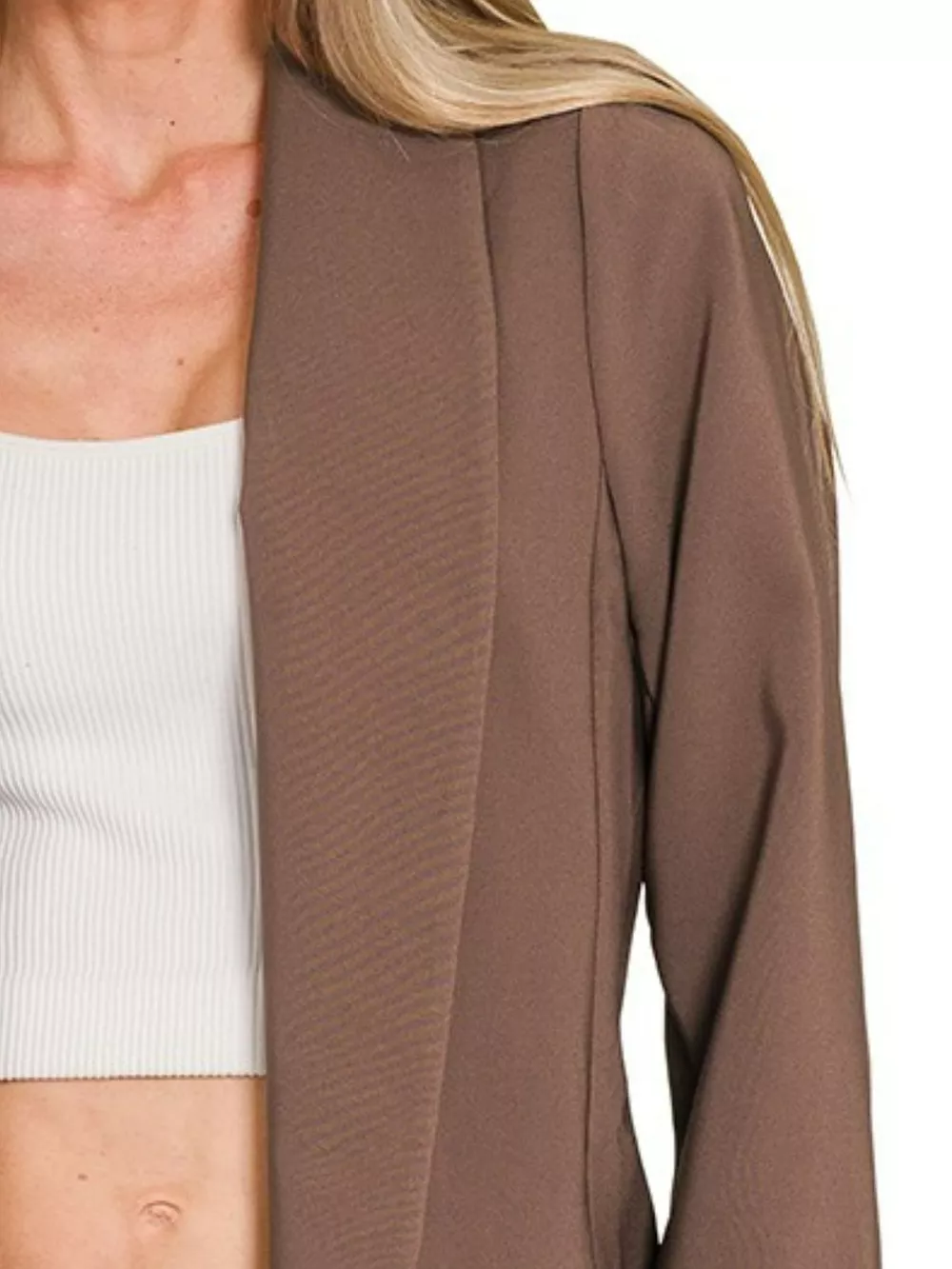 Woven Long Sleeve Blazer With Lining, image 3