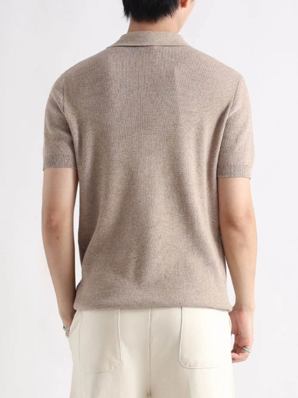 Men's Plus Size Textured Knit Zip-Up Top, image 10