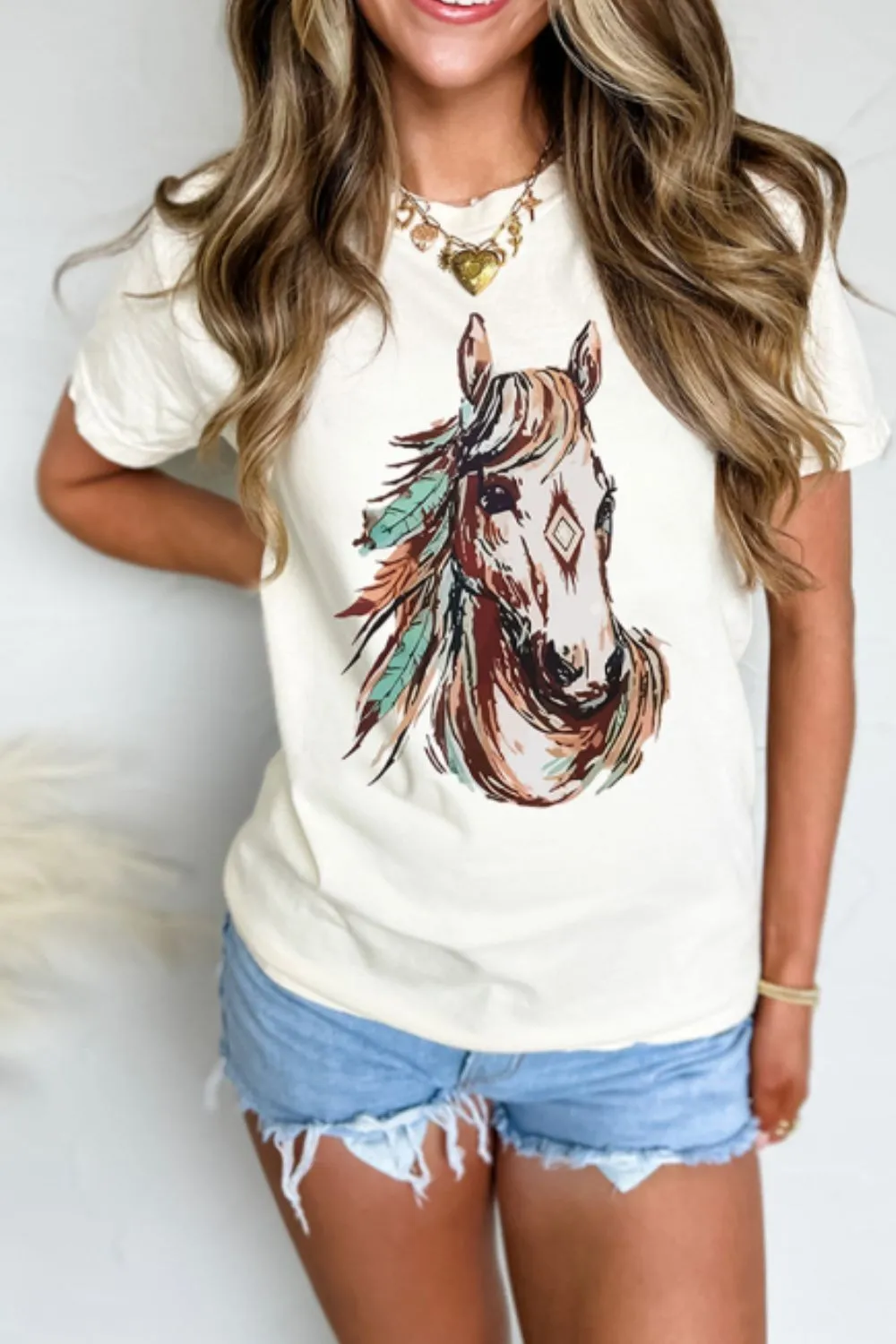 Western Aztec Horse Graphic Tee, image 4