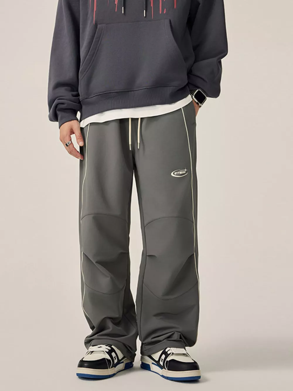 Men's Drawstring Wide Leg Pants, image 4