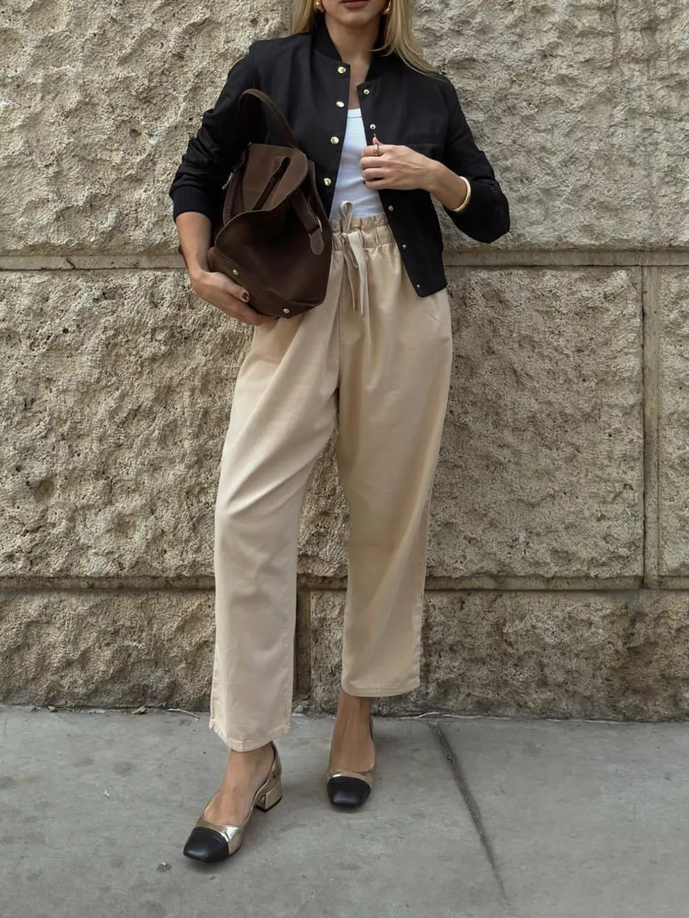 Snap Down Cropped Bomber Jacket, image 8