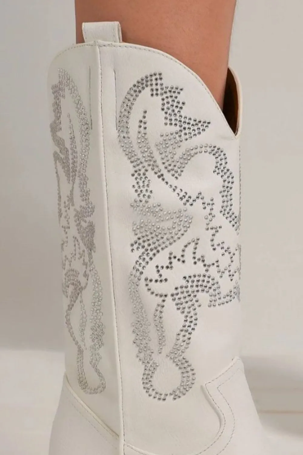 Rhinestone Detail Point Toe Boots, image 3