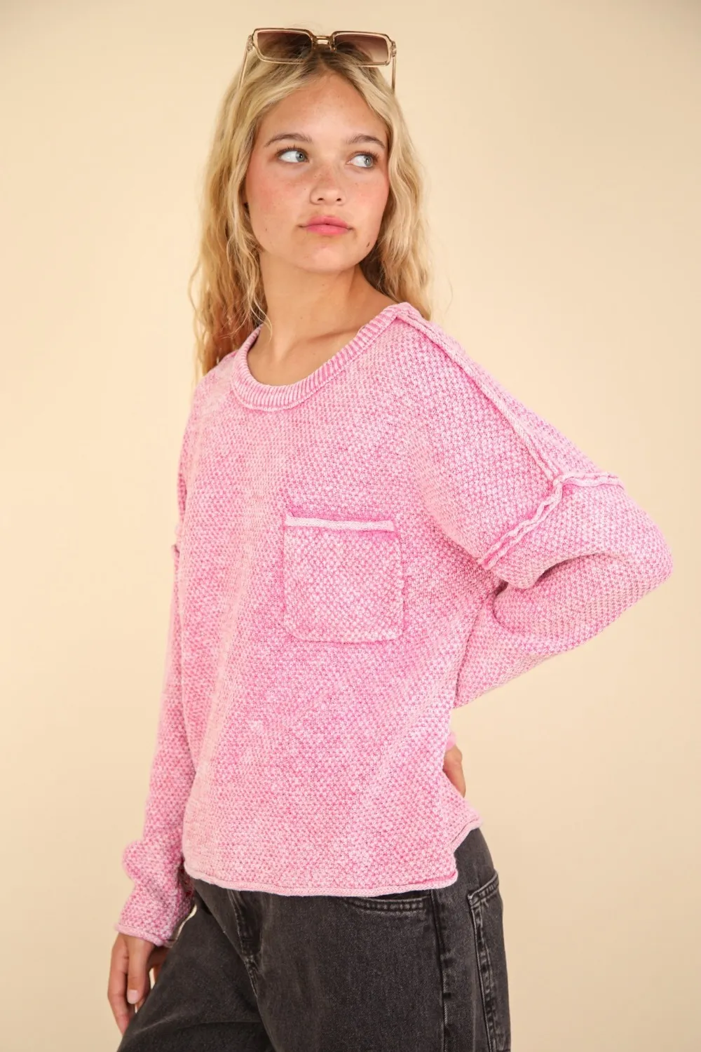 Mineral Washed Exposed Seam Sweater, image 3
