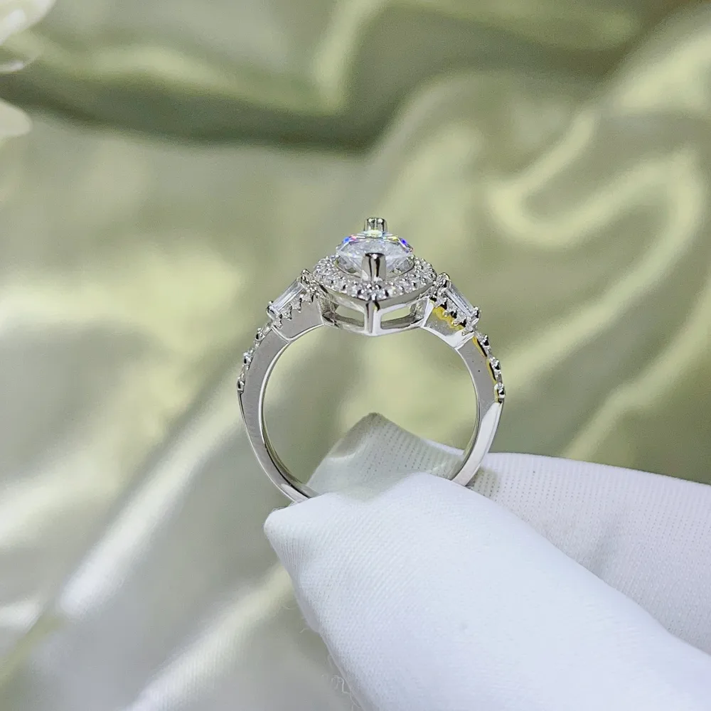 2 Carat Moissanite 925 Sterling Silver Ring, image 5