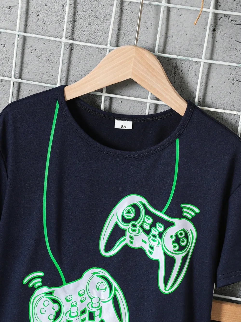 Children's Graphic Round Neck T-Shirt and Pants Set, image 3
