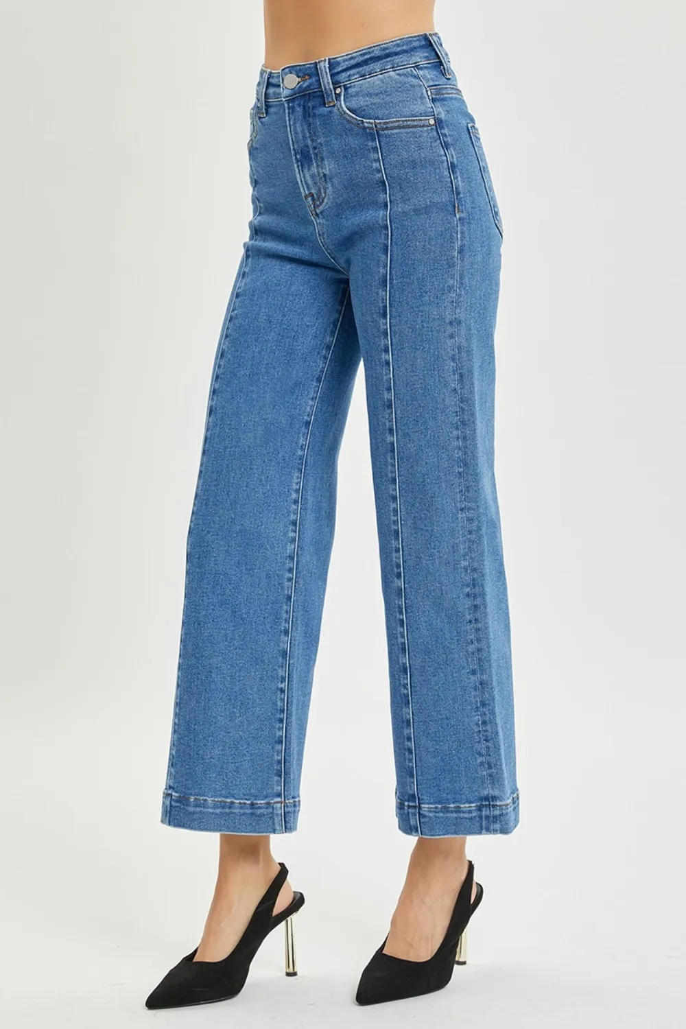 Full Size High Rise Wide Leg Jeans, image 6