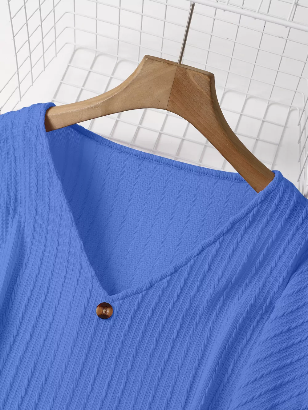 Plus Size V-Neck Dropped Shoulder Blouse, image 8