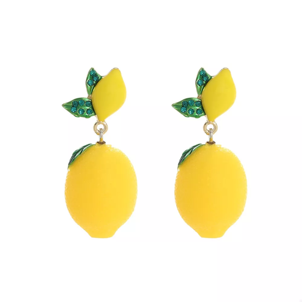 Lemon Fruit Drop Earrings, image 3