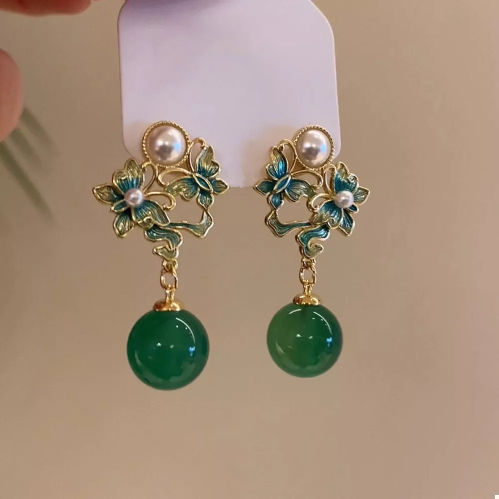 Butterfly Pearl Drop Earrings