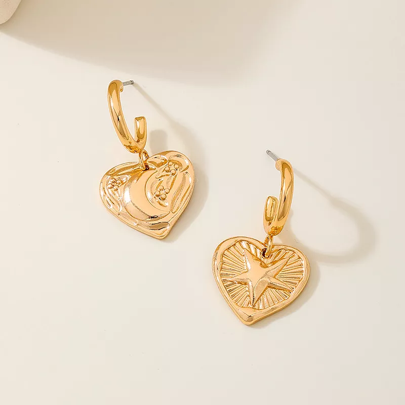 18K Gold-Plated Heart Earrings, image 2