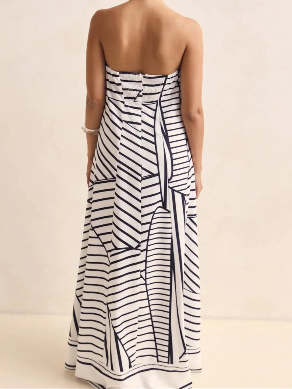Smocked Printed Tube Maxi Dress, image 21