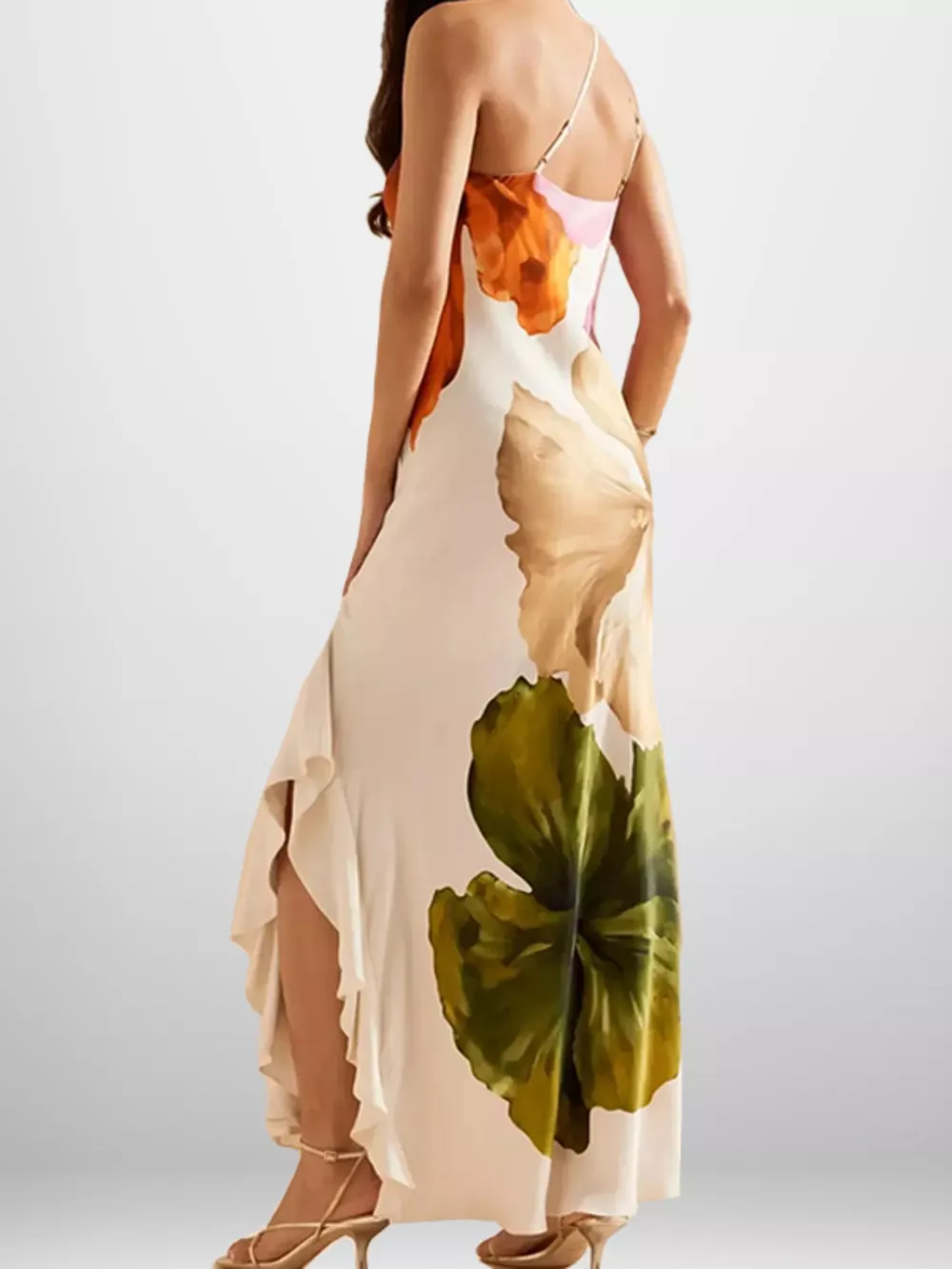 Full Size Floral Print One-Shoulder Maxi Dress Plus Size, image 2