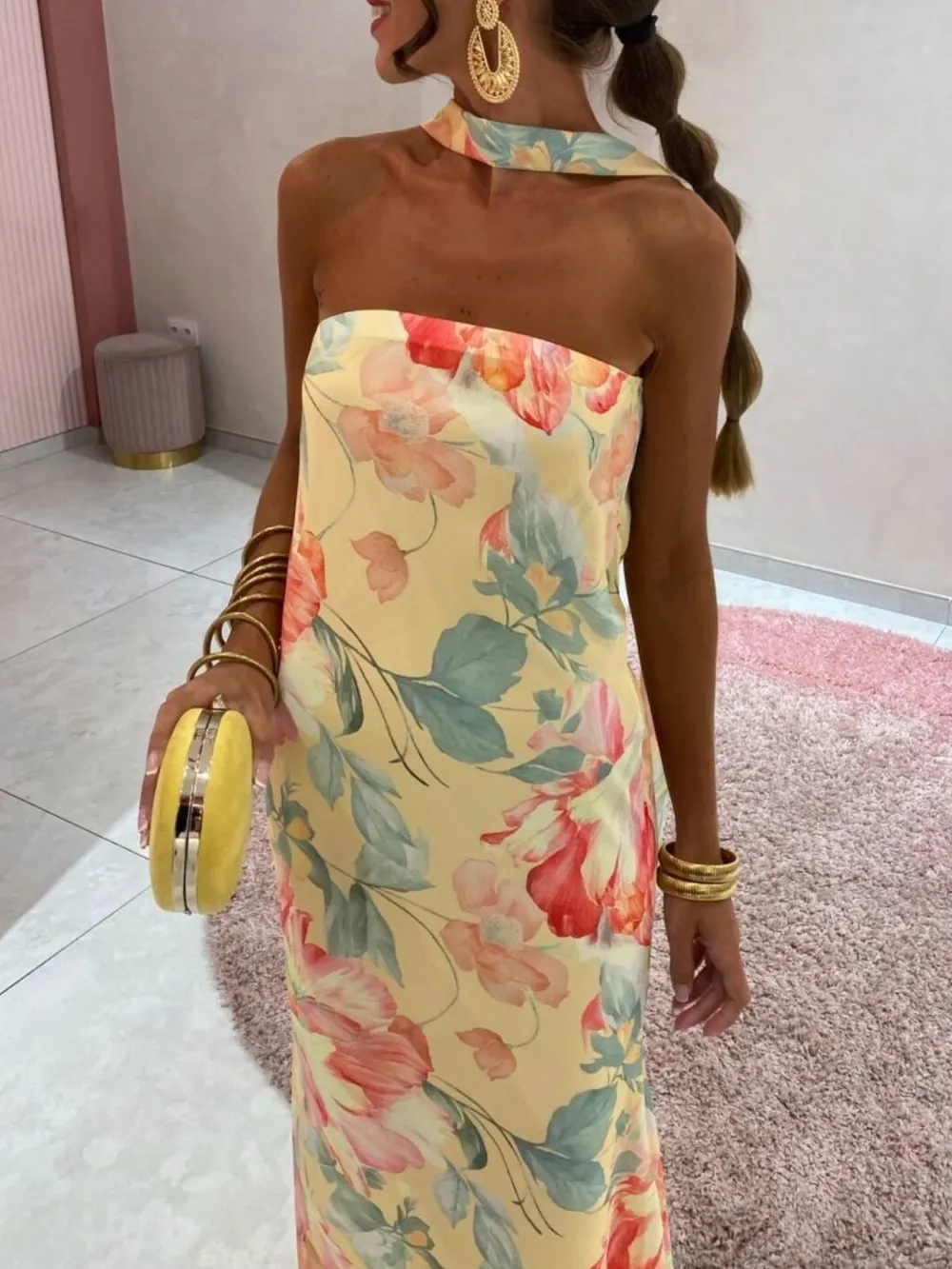 Printed Tube Maxi Dress, image 24