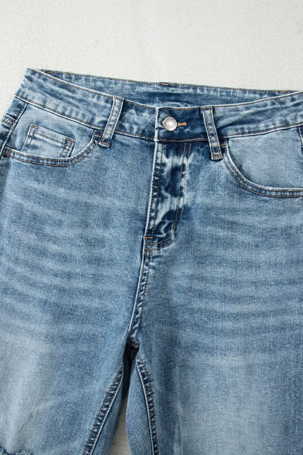 Raw Hem Ripped Open Knee Fit Flare Jeans, image 5