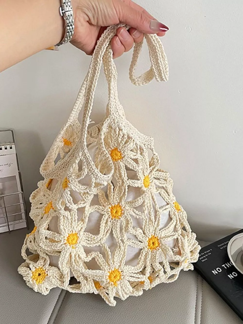 Daisy Crochet Shoulder Bag, image 7