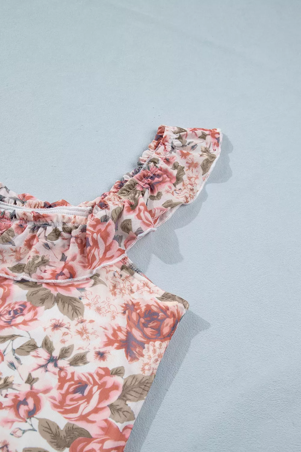 Floral Print Ruffle Trim Tank, image 7