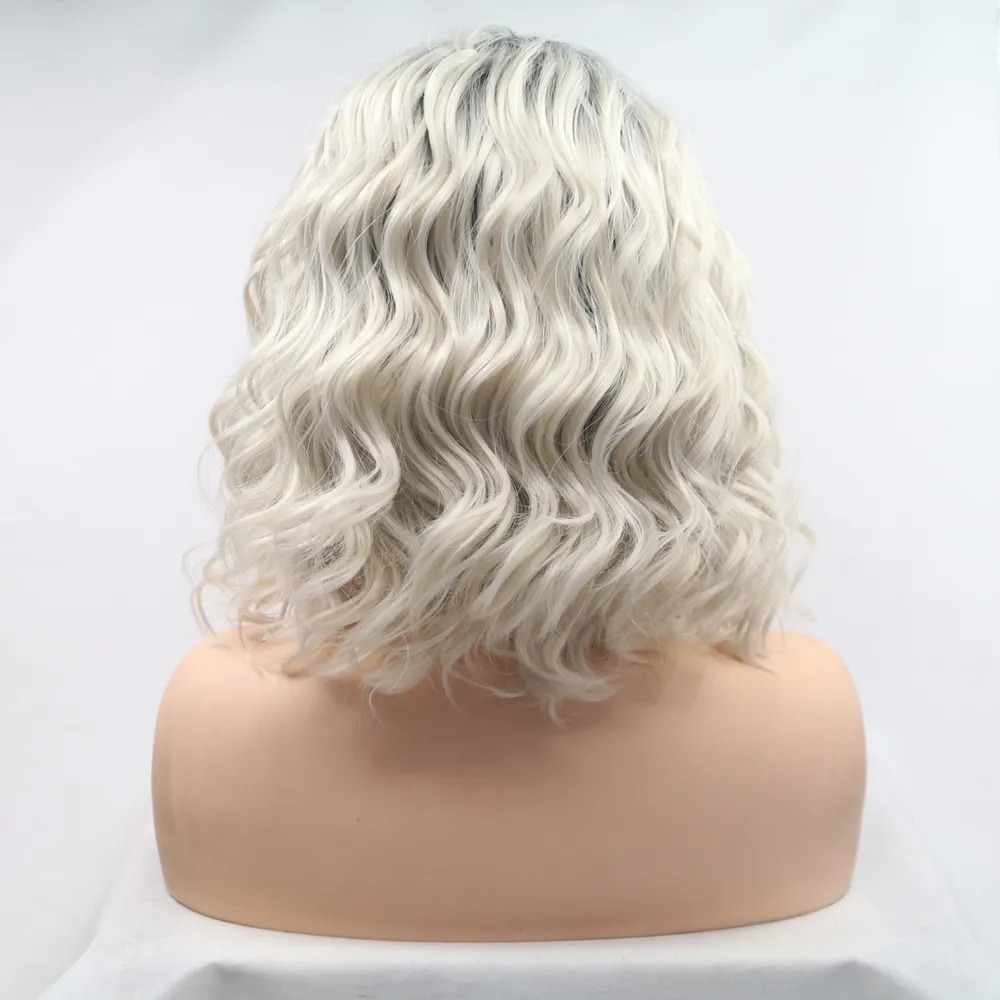 13*3" Lace Front Wigs Synthetic Mid-length Wavy 12" 130% Density, image 2