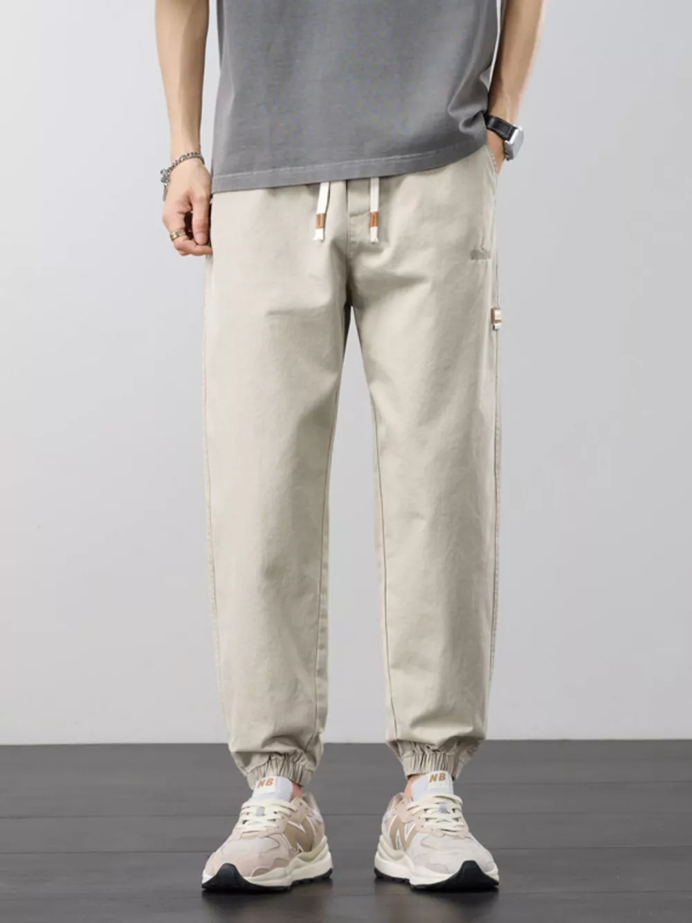 Men's Plus Size Casual Elastic Waist Joggers, image 3