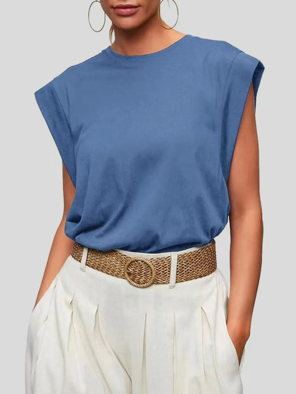 Round Neck Cap Sleeve T-Shirt, image 18