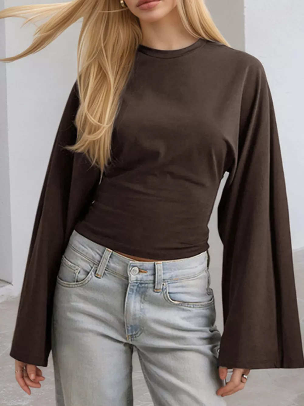 Full Size Long Sleeve Fitted T-Shirt Plus Size, image 27