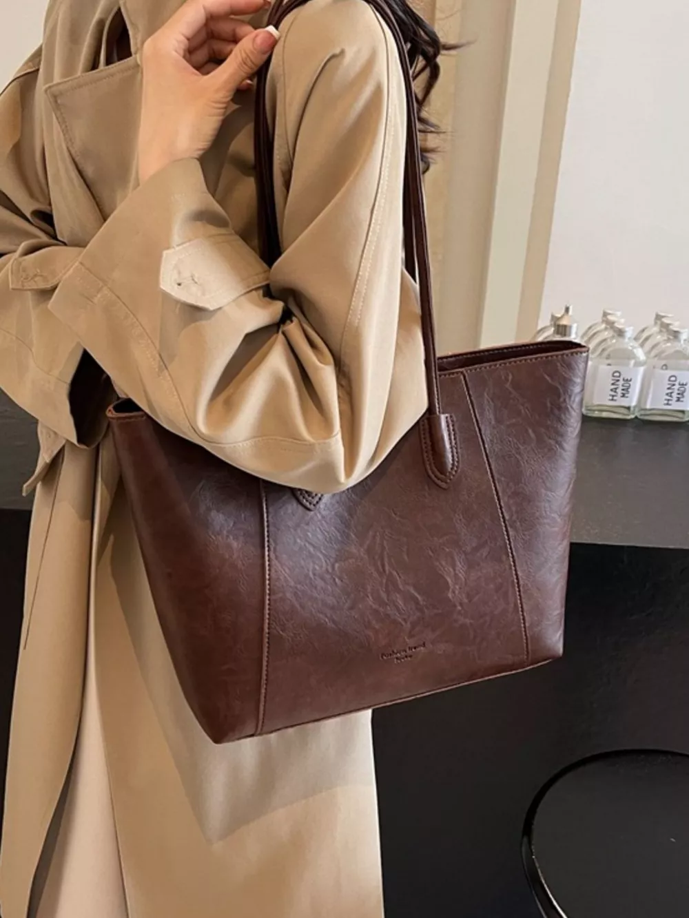 Classic Leather Tote Bag, image 5