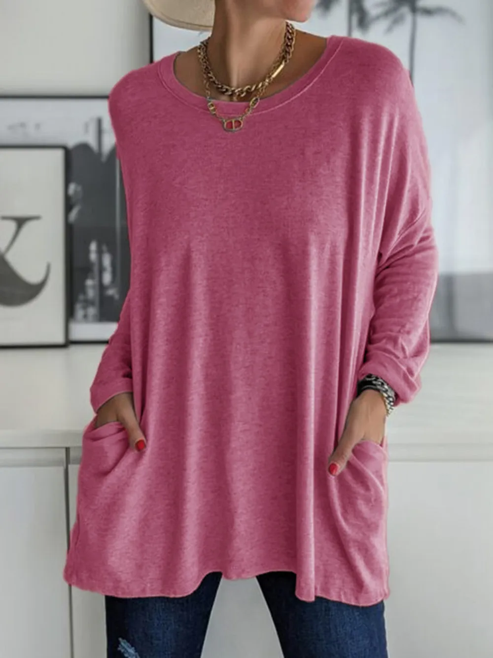 Full Size Round Neck Long Sleeve T-Shirt, image 14