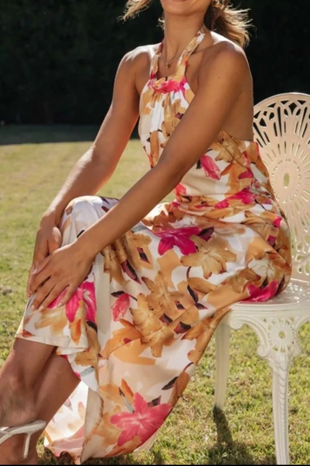 Floral Print Halter Neck Maxi Dress, image 20