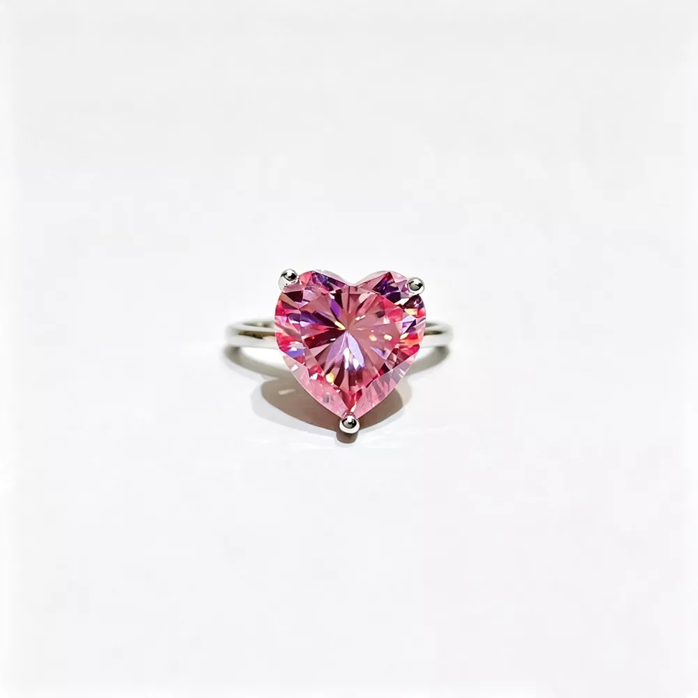 5 Carat 925 Sterling Silver Moissanite Ring, image 2