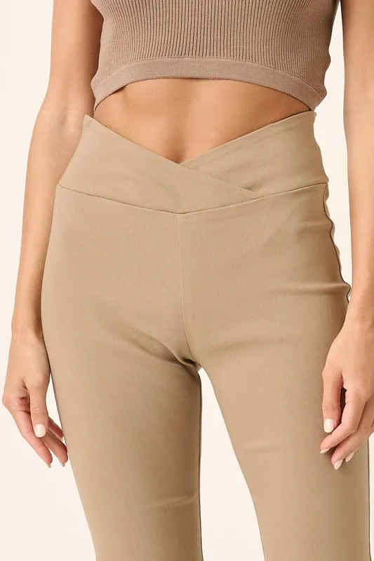 Surplice V Waist Flare Pants, image 3