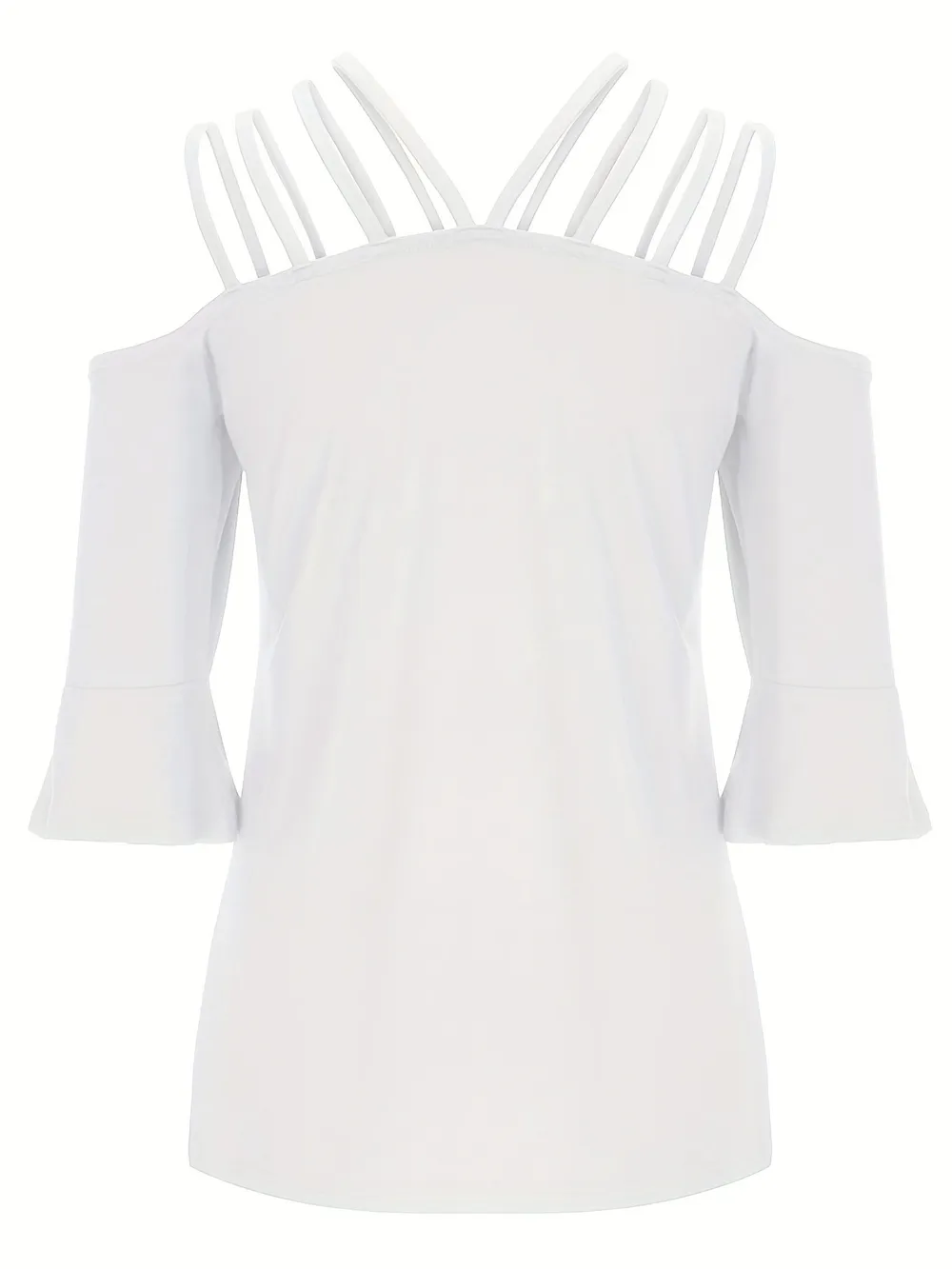 Full Size Cold Shoulder Three-Quarter Sleeve Blouse, image 13