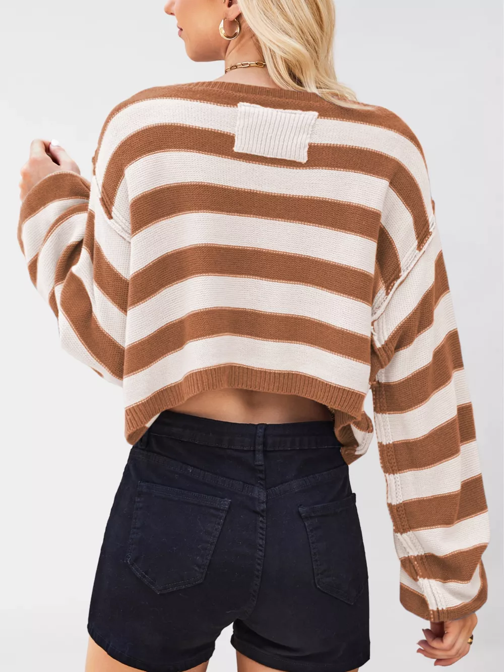 Striped Dropped Shoulder Sweater, image 14