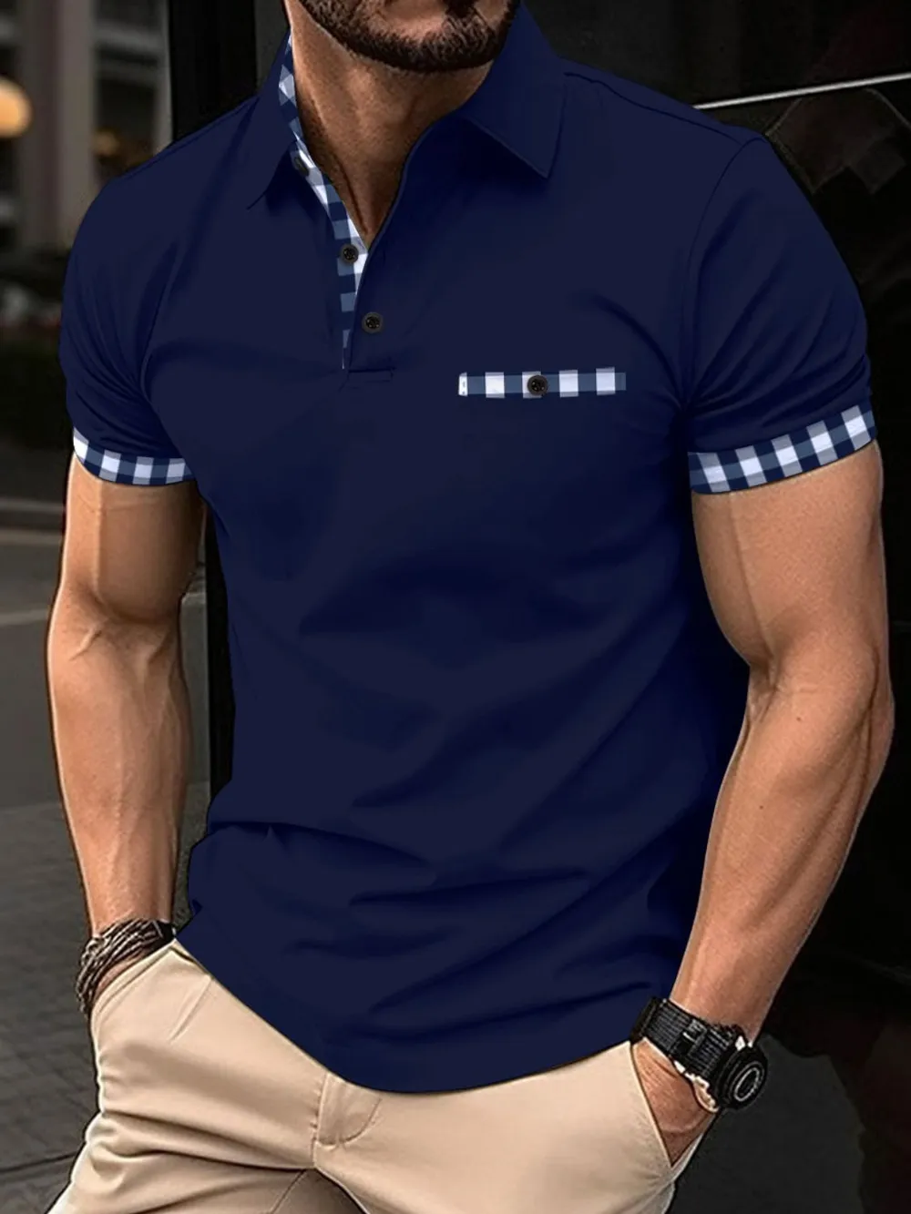 Men's Full Size Collared Neck Short Sleeve Polo Plus Size, image 4