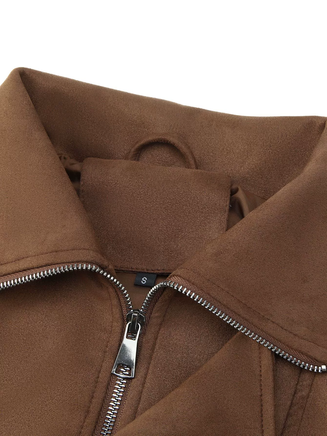 Asymmetrical Zipper Moto Jacket with Belt Detail, image 5