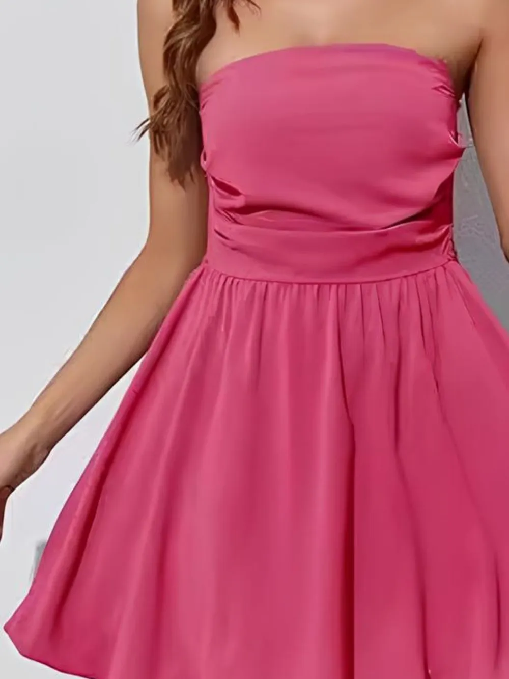 Ruched Tube Mini Dress, image 3