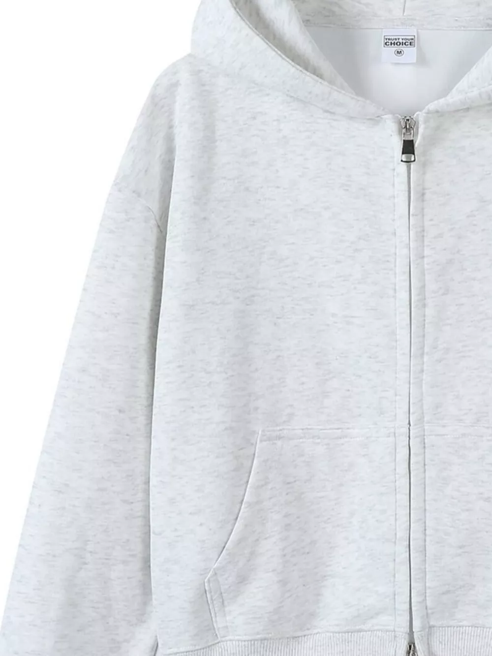 Full Size Casual Zip-Up Long Sleeve Hoodie Plus Size, image 17