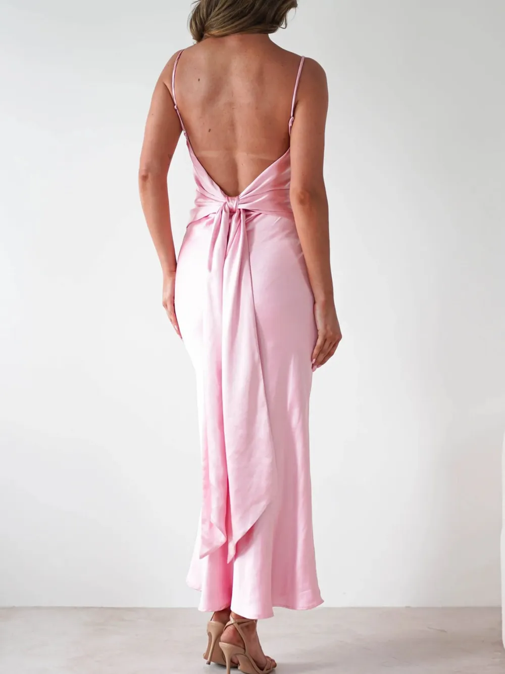 Satin Backless Cami Dress, image 10