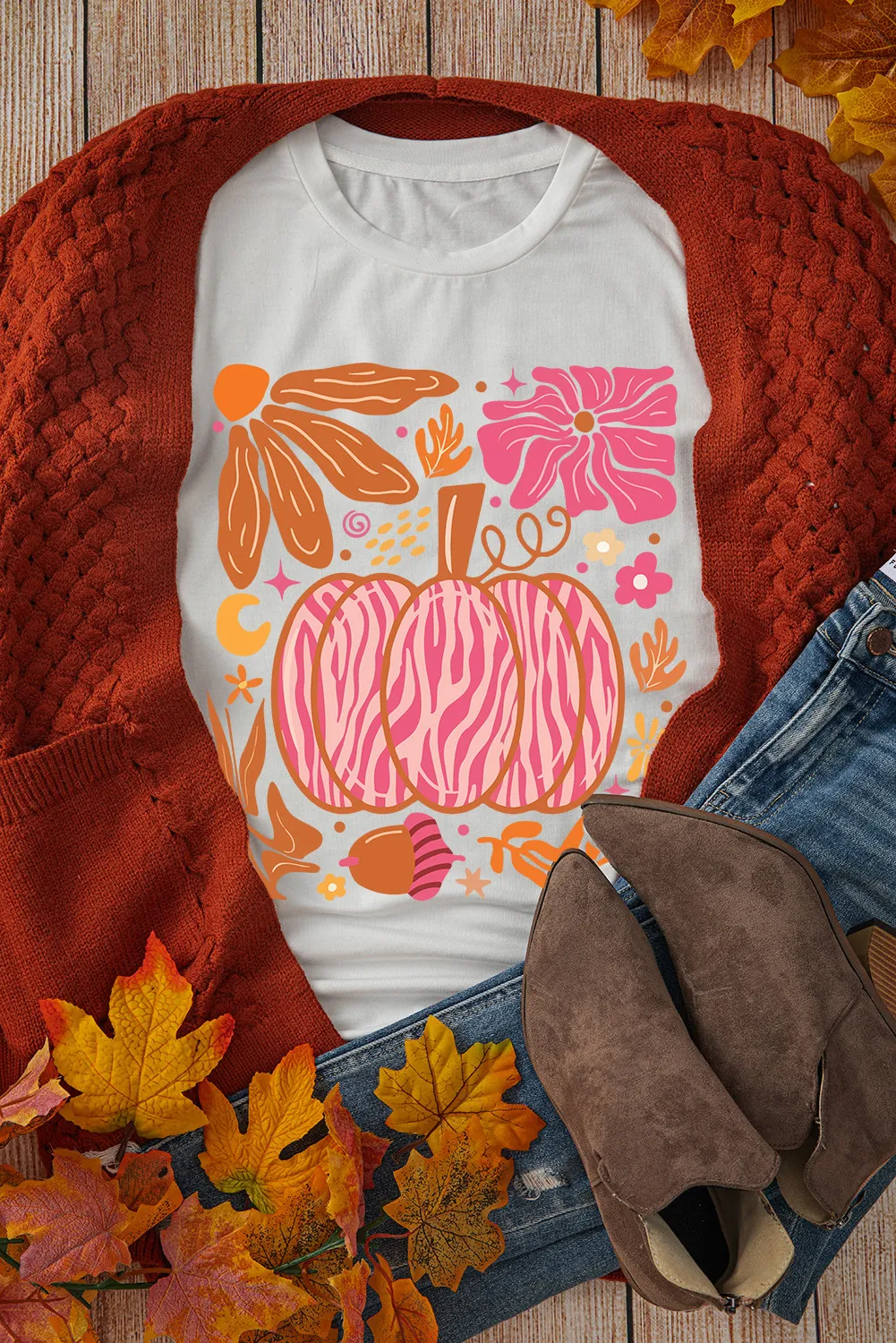 Graphic Round Neck Short Sleeve T-Shirt, image 5